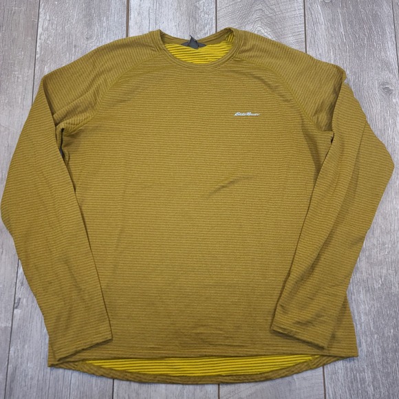 Eddie Bauer Other - Eddie Bauer First Ascent Shirt Mens XL Yellow Grid Fleece Base Layer Thumbholes
